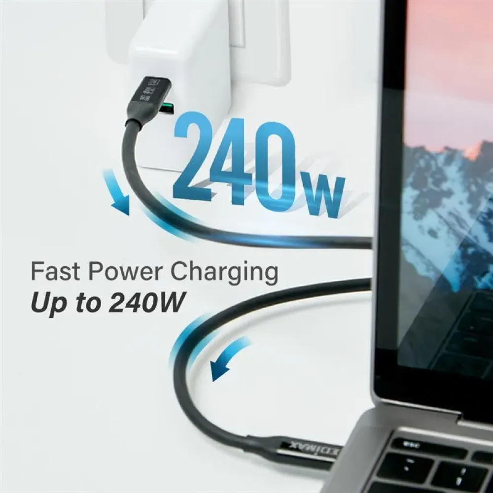 Кабель Edimax UC4 USB Type-C - USB Type-C (M/M), Thunderbolt 3, 0.5 м, Black