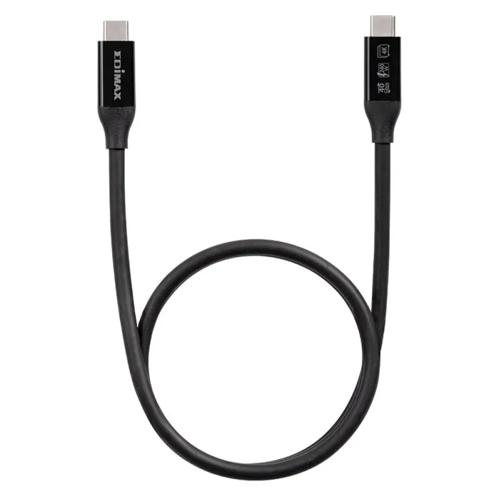 Кабель Edimax UC4 V2 USB Type-C - USB Type-C (M/M), Thunderbolt 3, 240 W, 20 V, 5 A Max, 1 м, Black