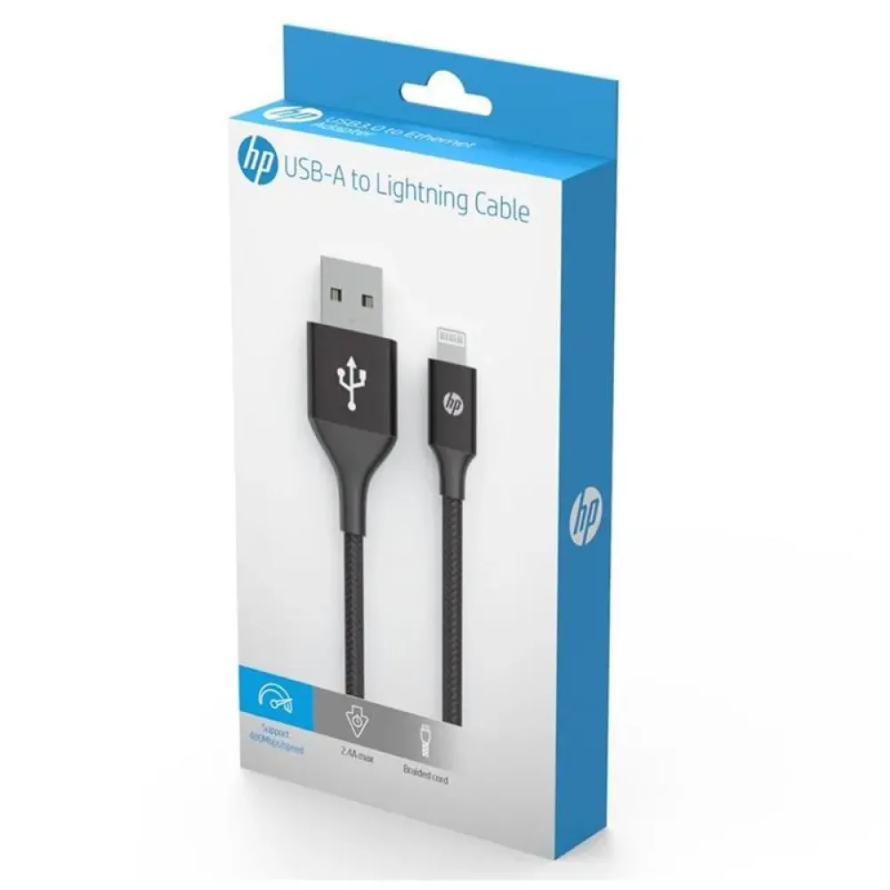 Кабель HP USB - Lightning (M/M), 2 м, чорний