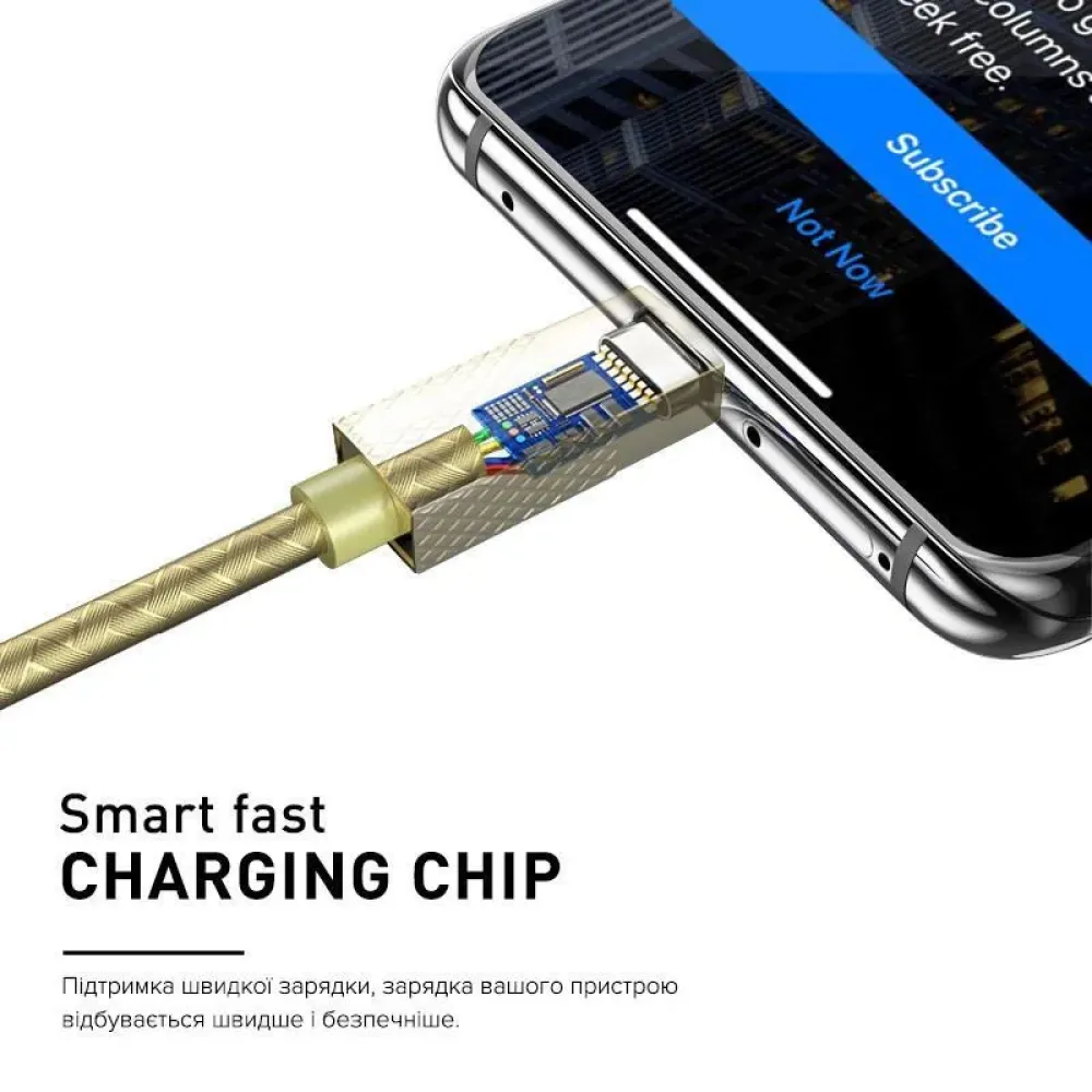 Кабель Luxe Cube Premium USB - USB Type-C, 1 м, сірий