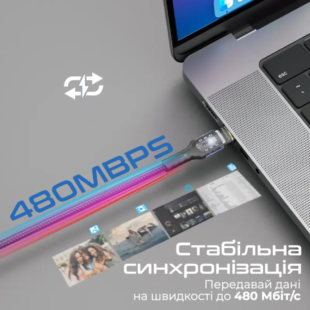 Кабель Promate USB Type-C - USB Type-C Lucidline-CC200 Black
