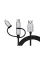 Кабель REAL-EL Premium 3in1 USB - Lightning + micro USB + USB Type-C (M/M), 1 м, чорний