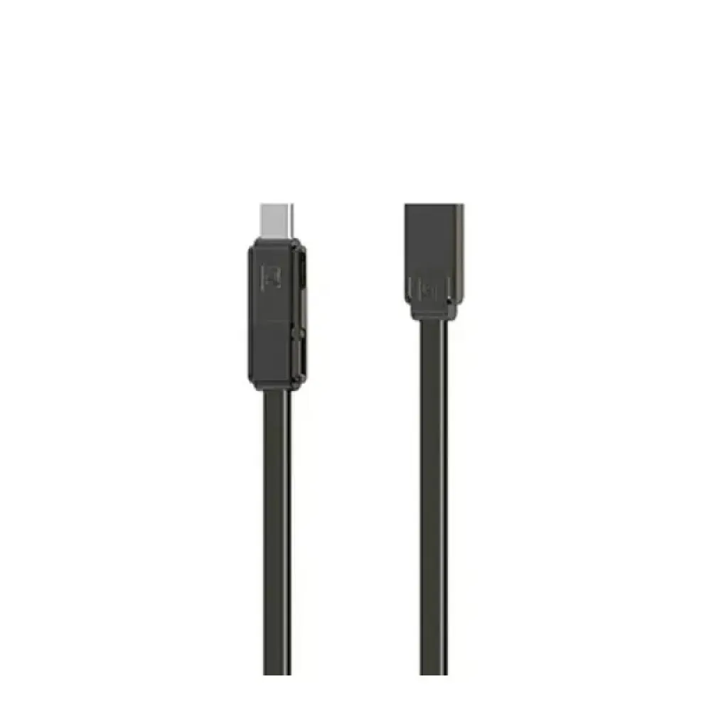 Кабель Remax RC-070th Gplex Lightning - micro USB + USB Type-C (F/M), 1 м, Dark Grey