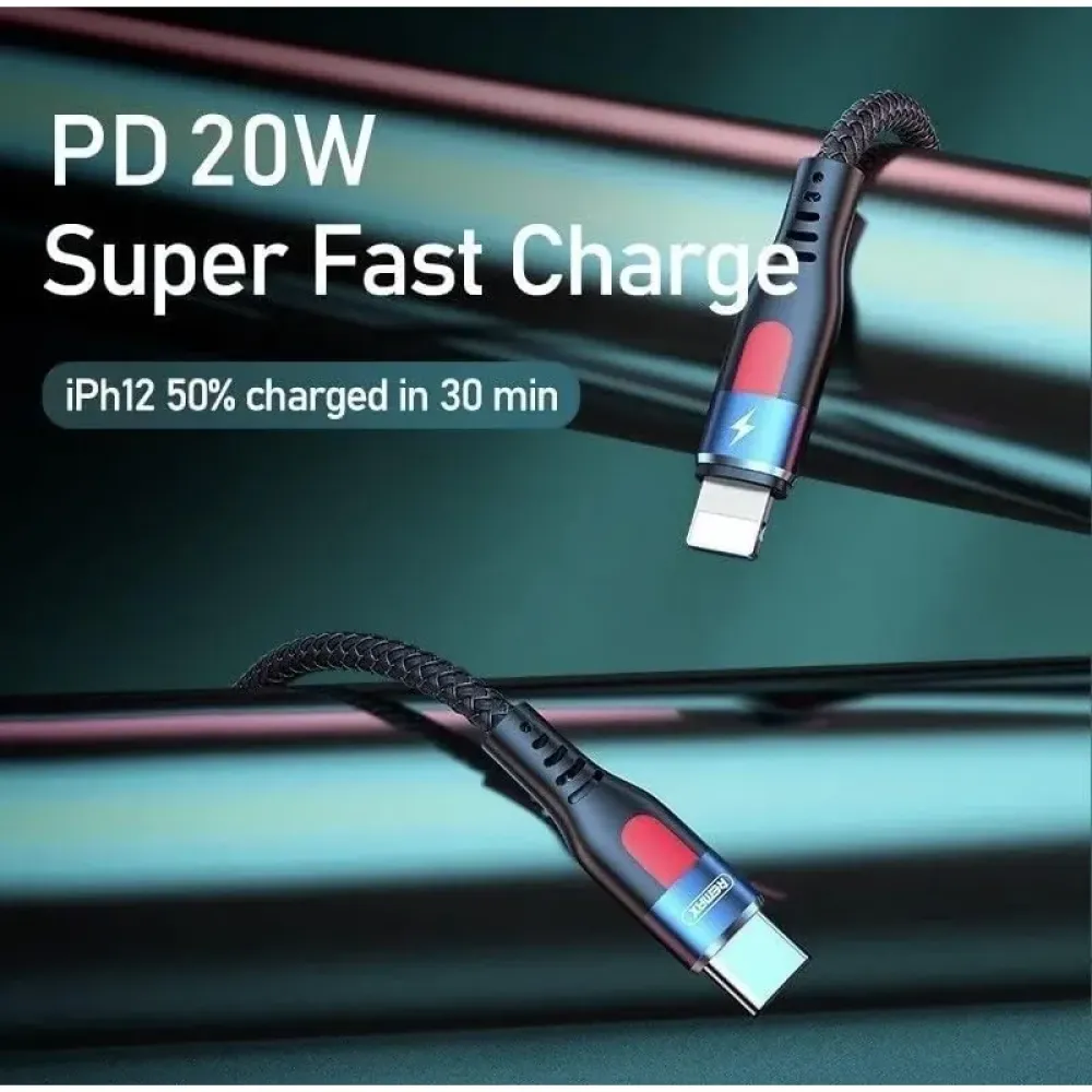 Кабель Remax RC-188i CL USB Type-C - Lightning (M/M), 20W, 1 м, Black