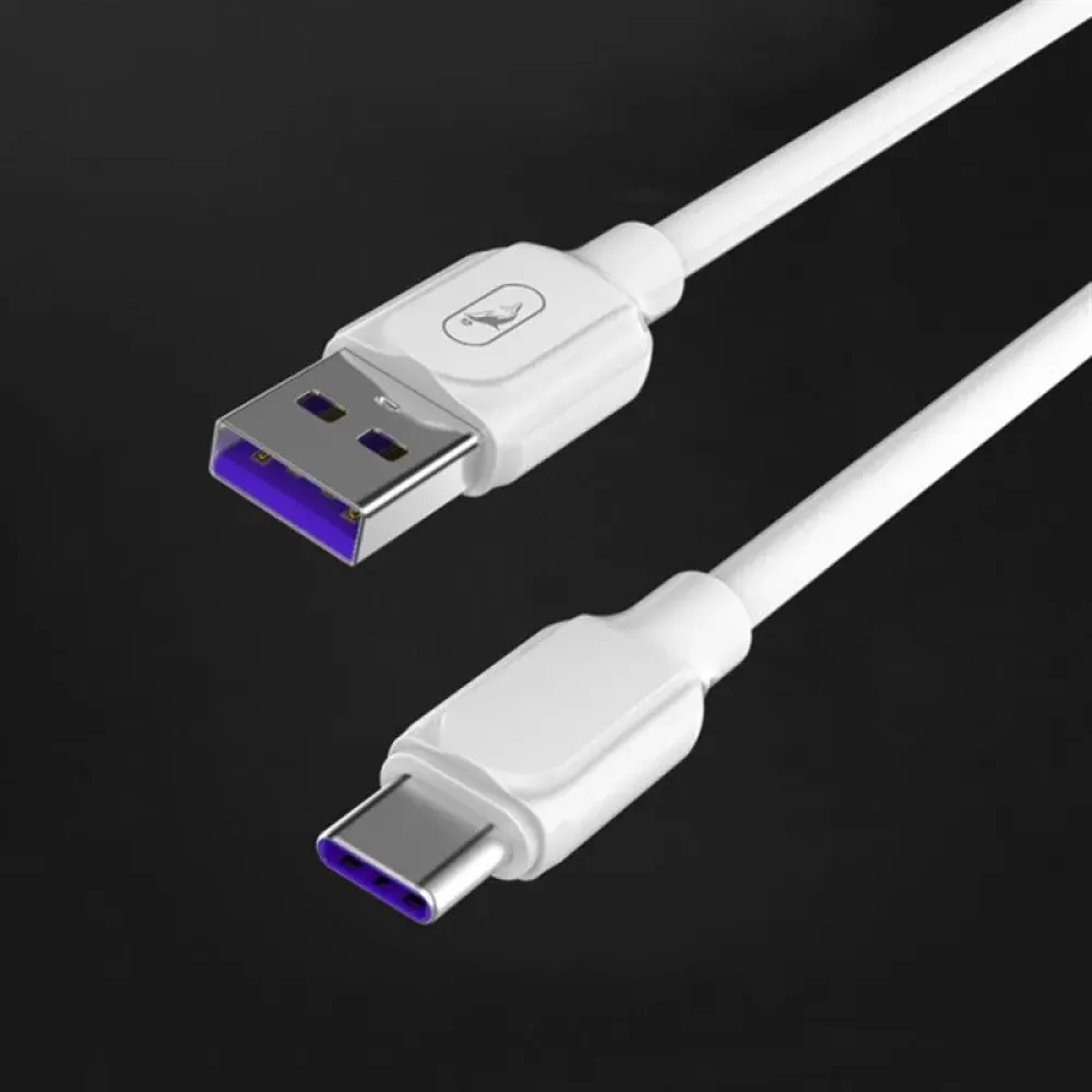 Кабель SkyDolphin S56T Super Fast TPE USB - USB Type-C (M/M), 1 м, White