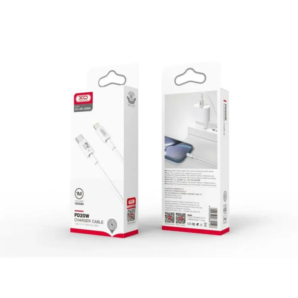 Кабель XO NBQ189A USB Type-C - Lightning (M/M), 1 м, White