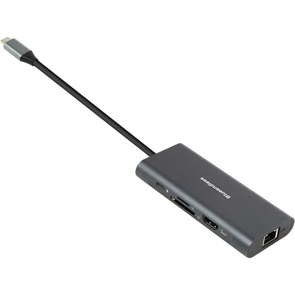 Концентратор USB Type-C PowerPlant CA913497 Grey
