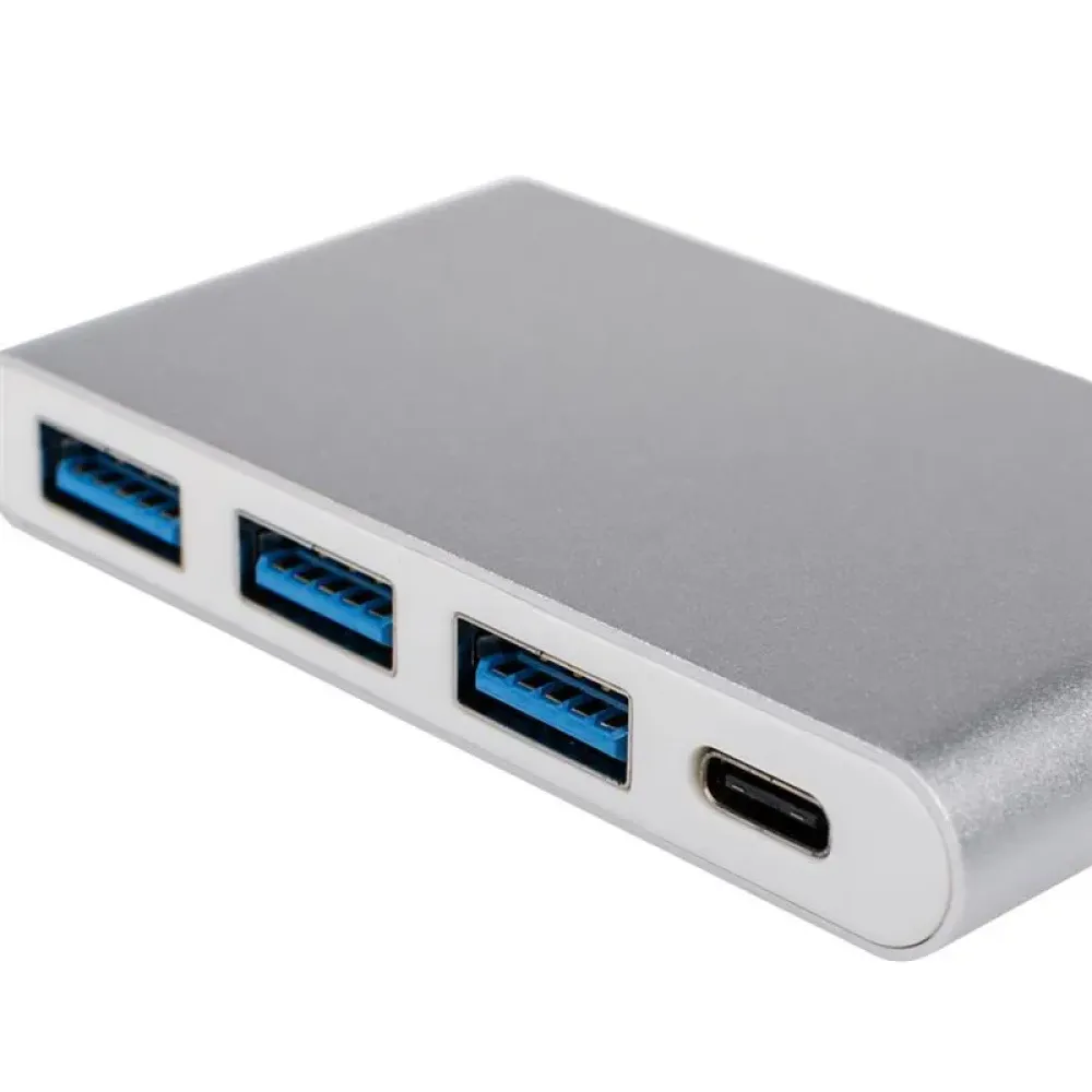 Концентратор USB Type-C Atcom 3хUSB3.0, USB Type-C, 0.1м, метал Silver