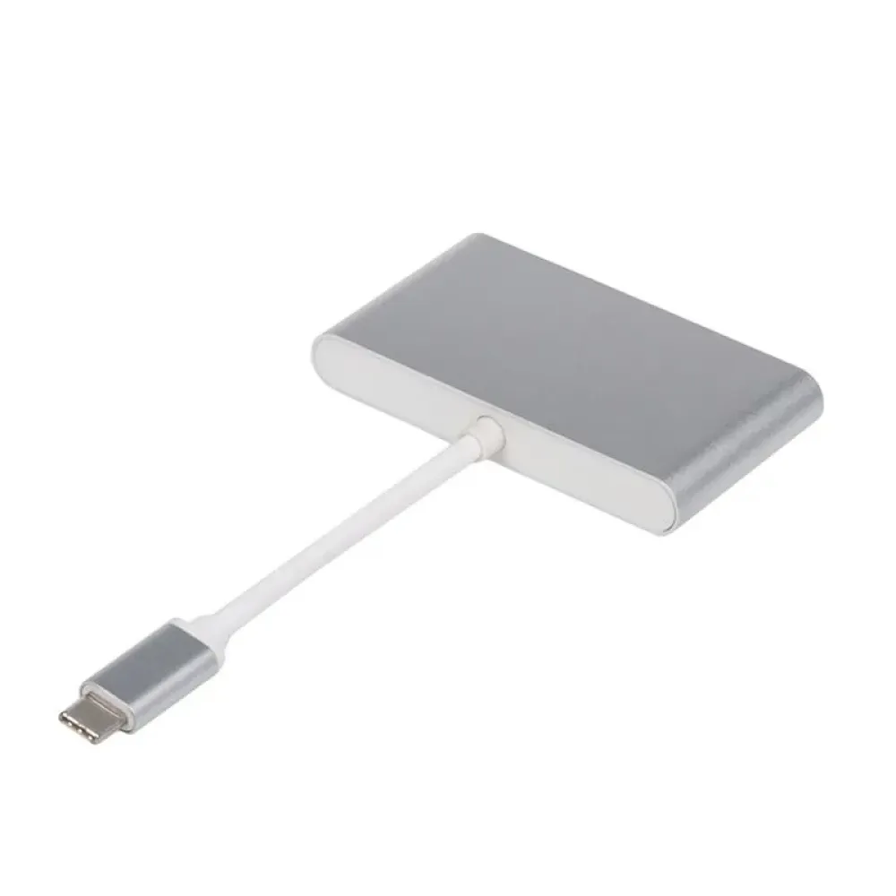 Концентратор USB Type-C Atcom 3хUSB3.0, USB Type-C, 0.1м, метал Silver