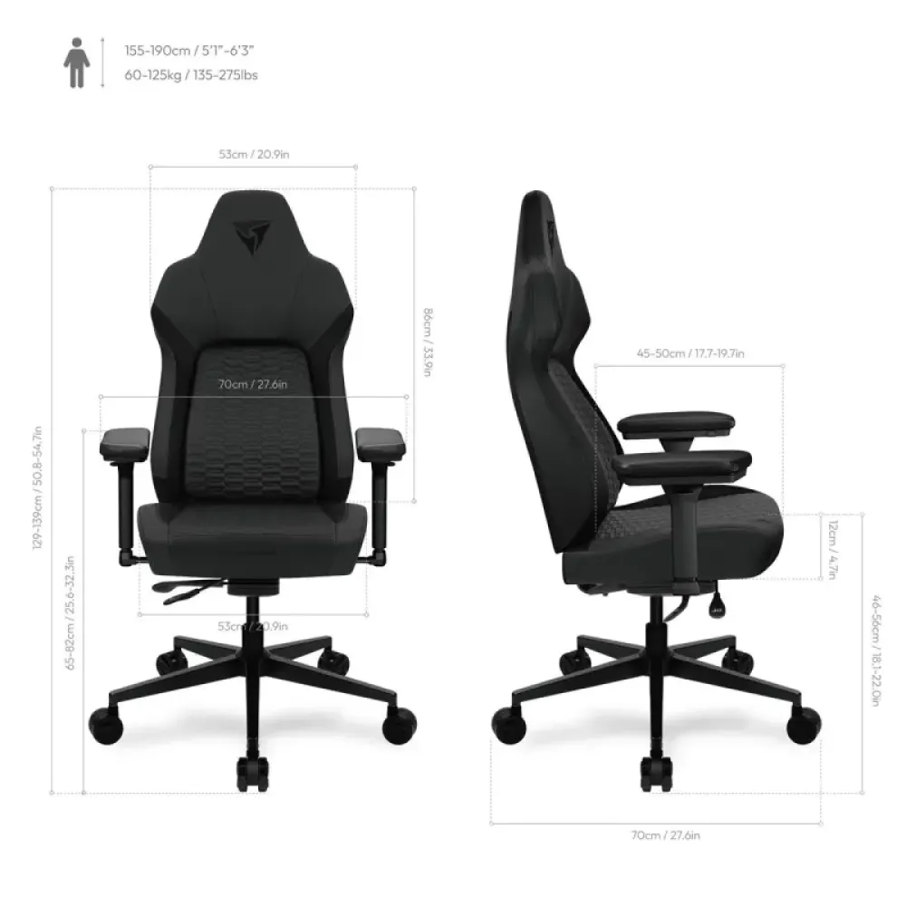 Крісло для геймерів ThunderX3 Core Smart Racer Black (TEGC-2069101.11)