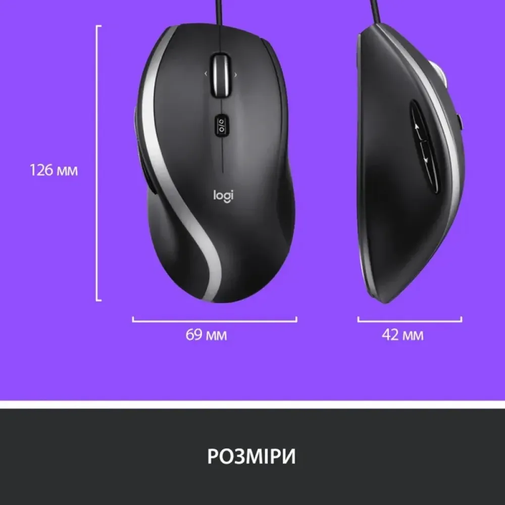 Миша Logitech Advanced Corded Mouse M500s Black