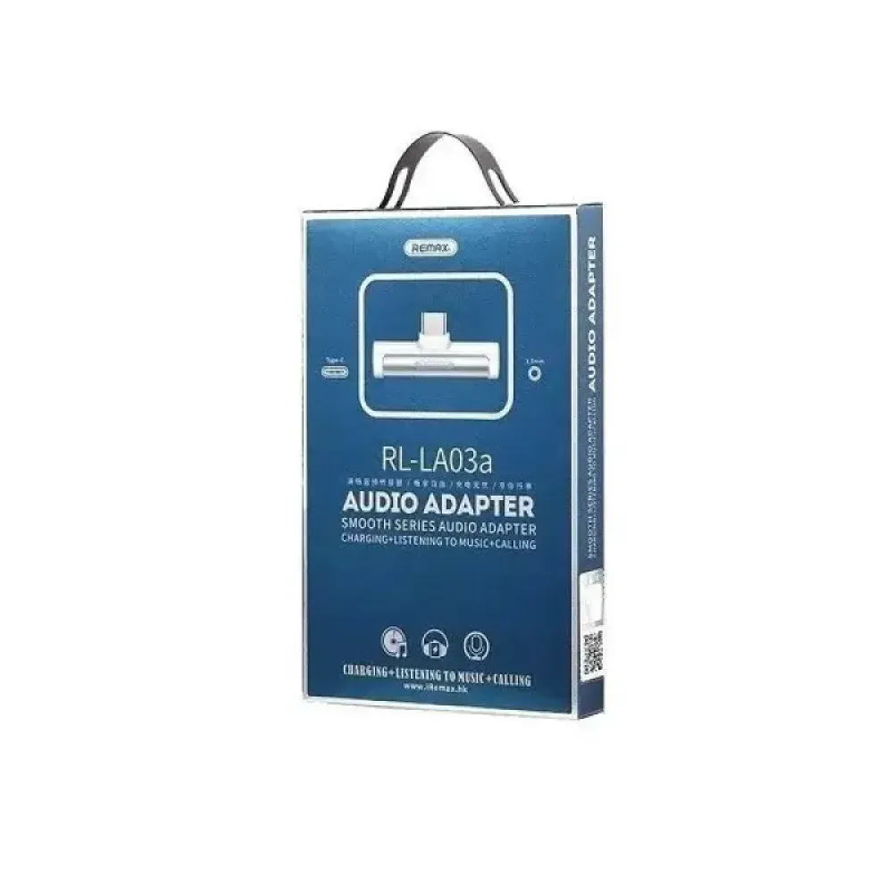 Адаптер Remax RL-LA03a Smooth 2in1 USB Type-C-3.5mm/USB Type-C White