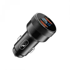 Автомобільний зарядний пристрій SkyDolphin SZ05 Aluminium Double QC3.0 (2USB, 3.1A) Black