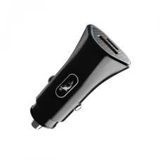 Автомобільний зарядний пристрій SkyDolphin SZ16T PD+QC3.0 (2USB, 3.1A) Black + кабель T