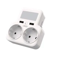 Мережевий зарядний пристрій XO WL09 (2 розетки 4000W; 2USB 2.4A) White (WL09.white)